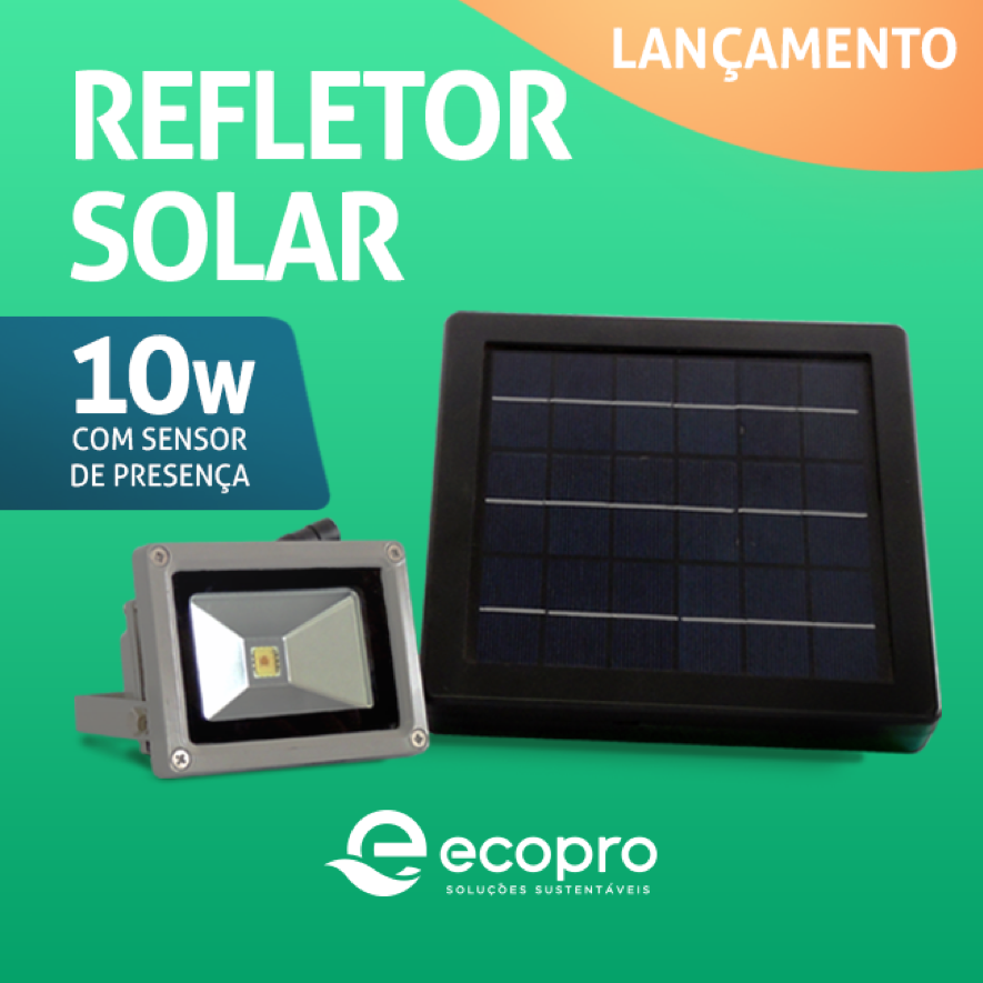 O refletor solar funciona como uma pequena placa fotovoltaica.